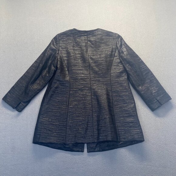 Casper Black Designer Open Front Jacket Size 14W,Lined,Outdoor,Casual,Preppy - Picture 2 of 9